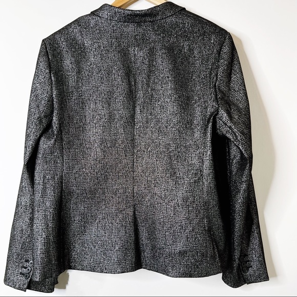 NWT Banana Republic Silver & Black Metallic Blazer SZ 20 - Picture 8 of 8